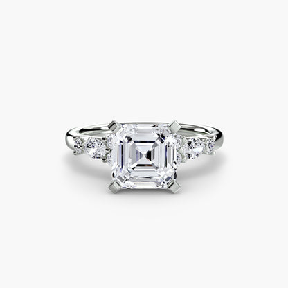 The Floral Accent Solitaire - AYKA JEWELS