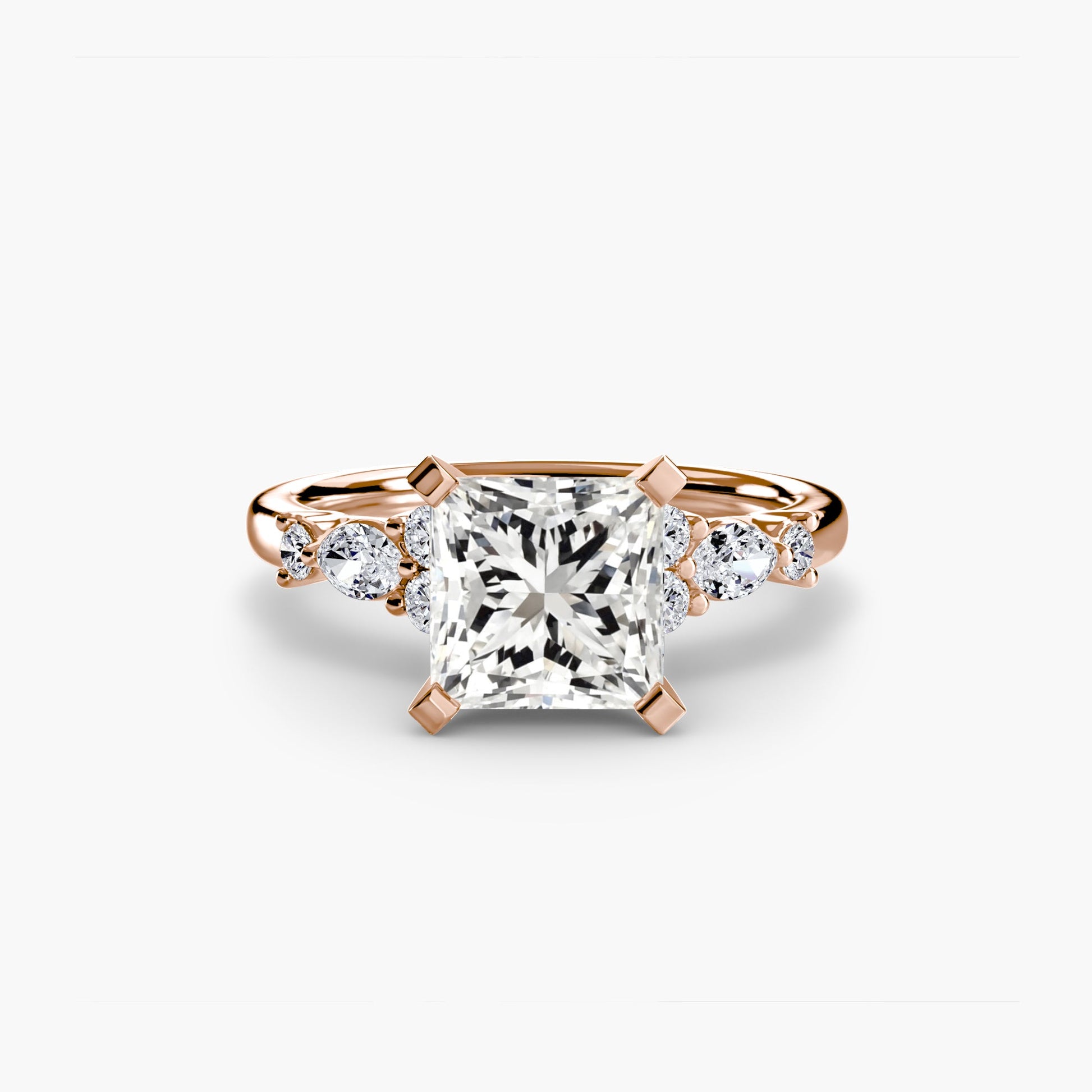 The Floral Accent Solitaire - AYKA JEWELS