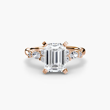 The Floral Accent Solitaire - AYKA JEWELS