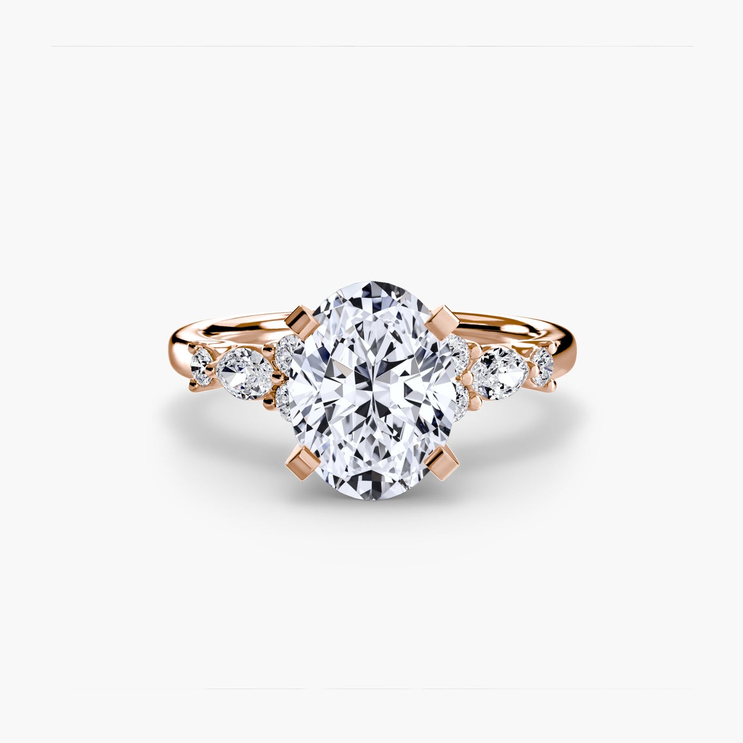 The Floral Accent Solitaire - AYKA JEWELS
