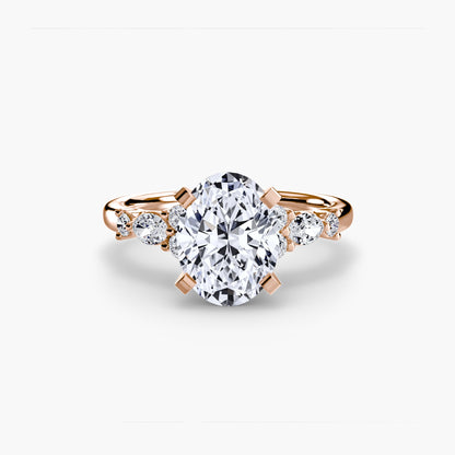 The Floral Accent Solitaire - AYKA JEWELS