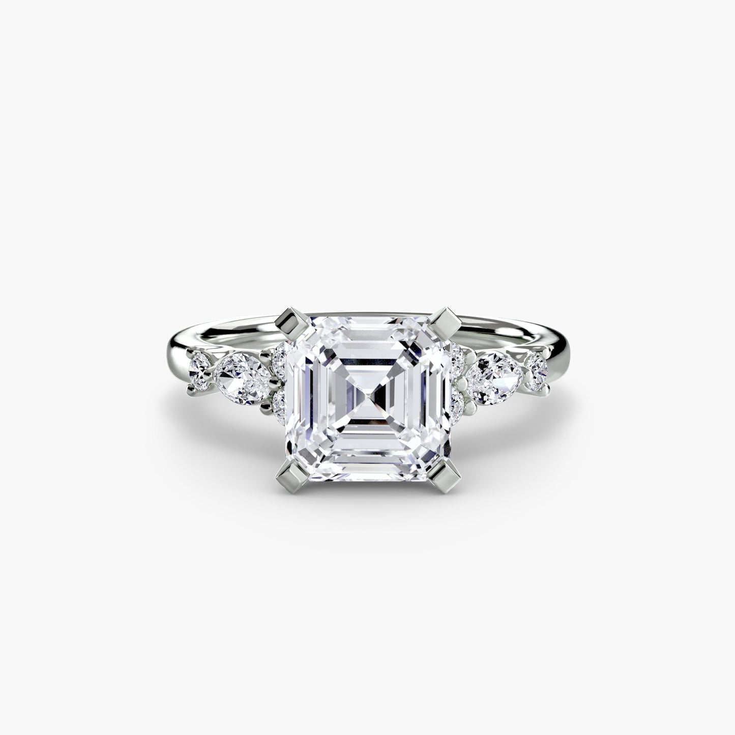 The Floral Accent Solitaire - AYKA JEWELS