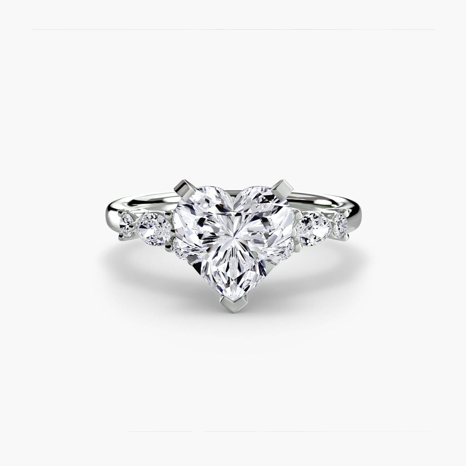 The Floral Accent Solitaire - AYKA JEWELS