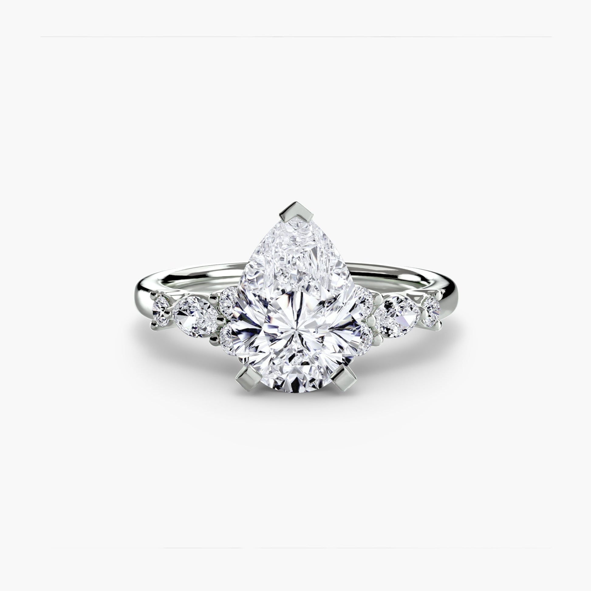 The Floral Accent Solitaire - AYKA JEWELS