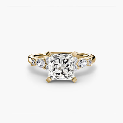 The Floral Accent Solitaire - AYKA JEWELS