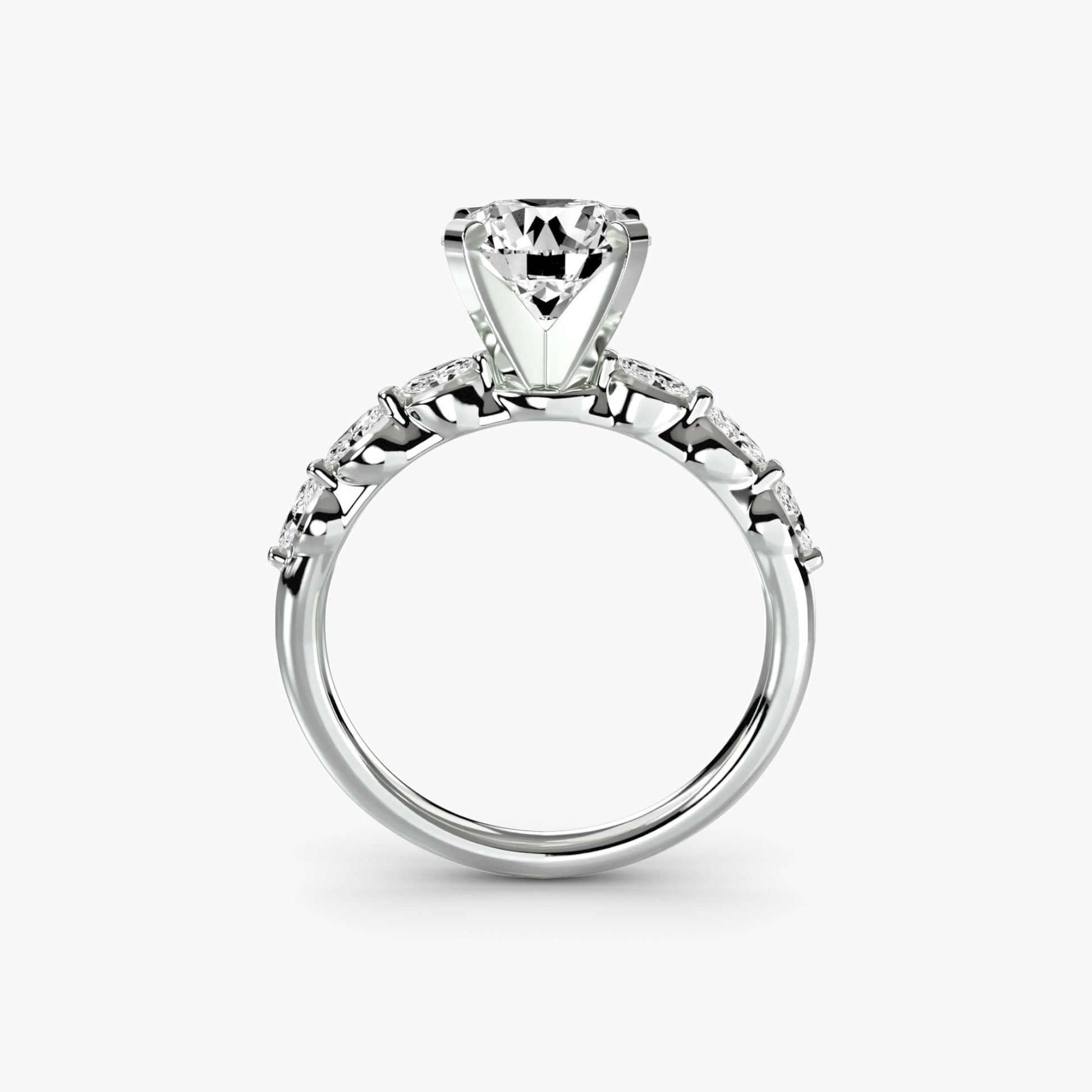 The Floral Accent Solitaire - AYKA JEWELS