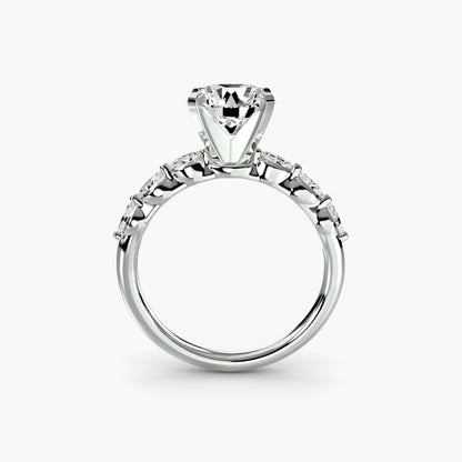 The Floral Accent Solitaire - AYKA JEWELS
