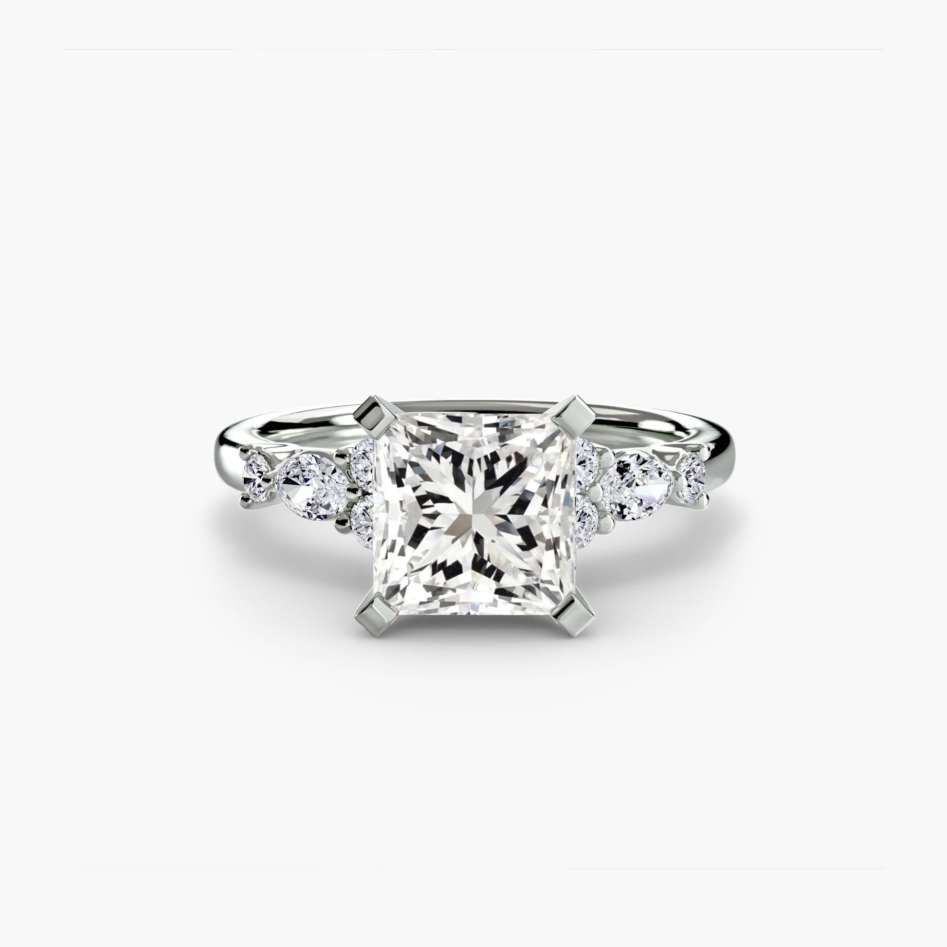 The Floral Accent Solitaire - AYKA JEWELS