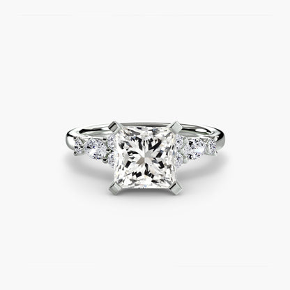 The Floral Accent Solitaire - AYKA JEWELS