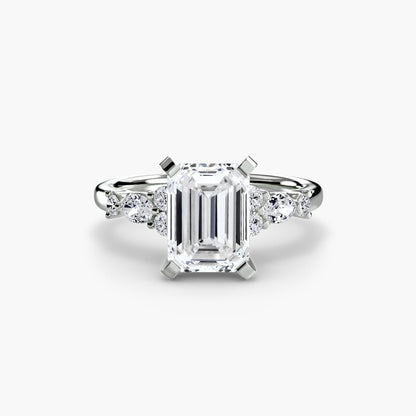 The Floral Accent Solitaire - AYKA JEWELS