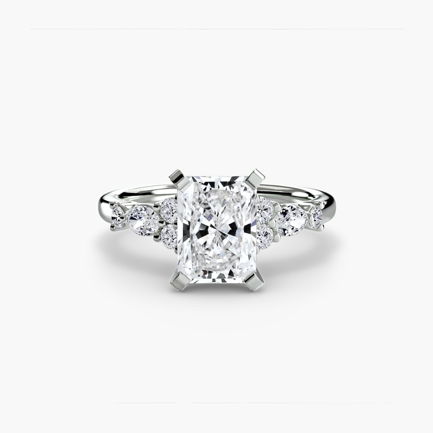 The Floral Accent Solitaire - AYKA JEWELS