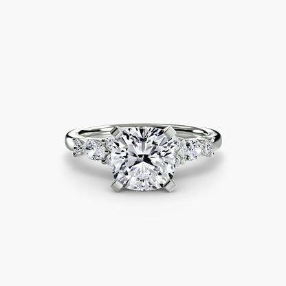 The Floral Accent Solitaire - AYKA JEWELS