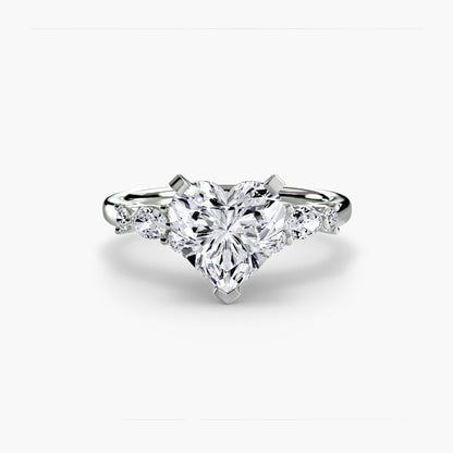 The Floral Accent Solitaire - AYKA JEWELS