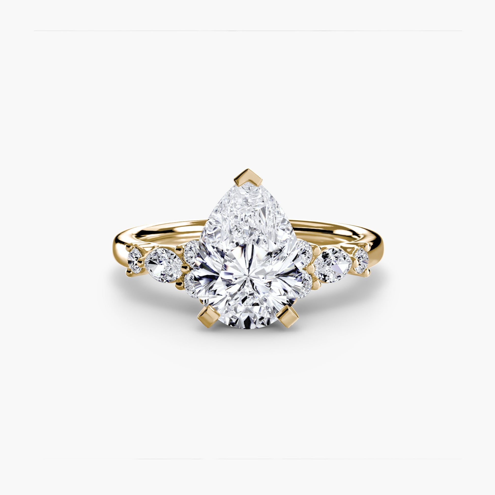 The Floral Accent Solitaire - AYKA JEWELS