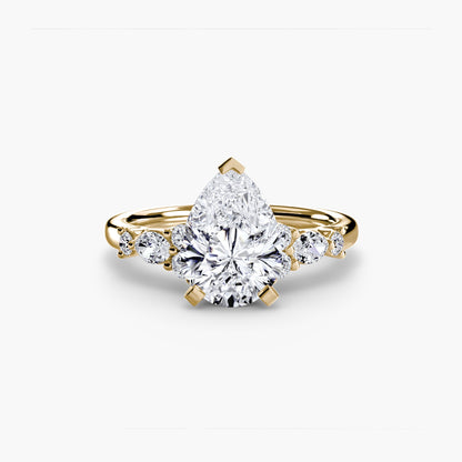 The Floral Accent Solitaire - AYKA JEWELS