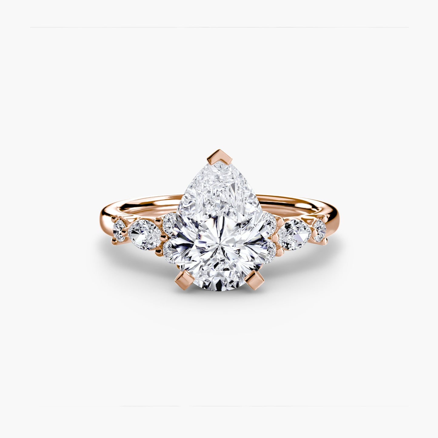 The Floral Accent Solitaire - AYKA JEWELS