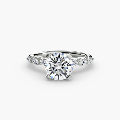 The Floral Accent Solitaire - AYKA JEWELS