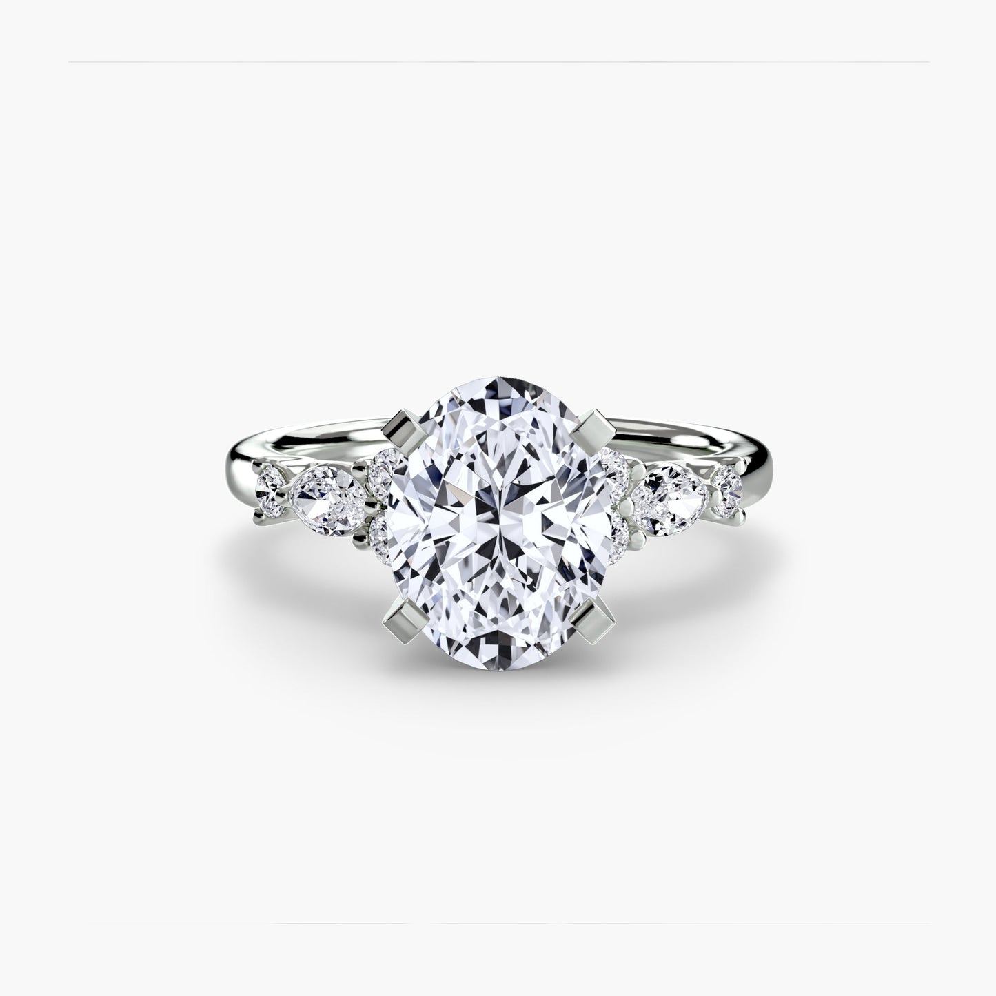 The Floral Accent Solitaire - AYKA JEWELS