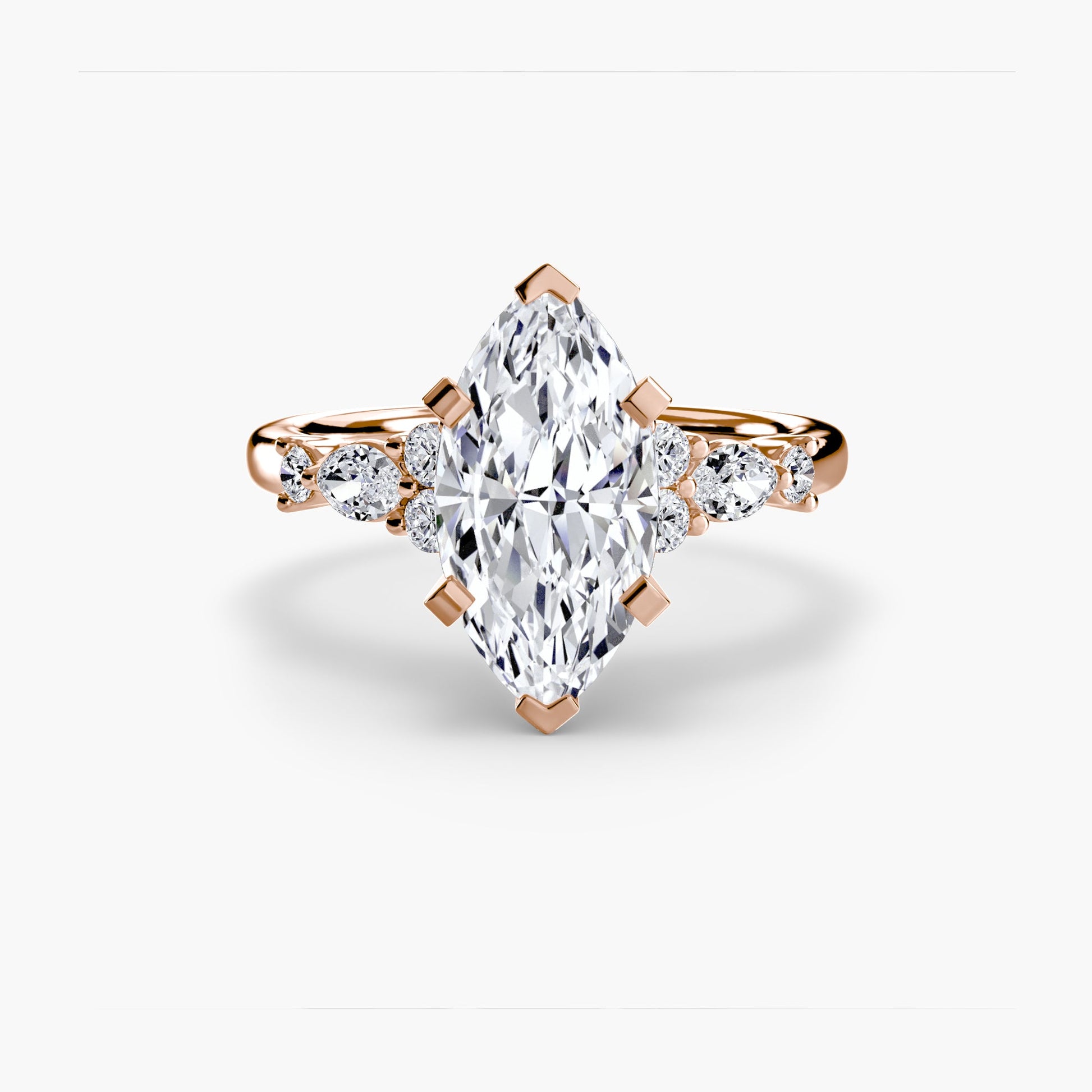 The Floral Accent Solitaire - AYKA JEWELS
