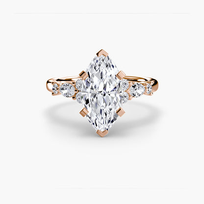 The Floral Accent Solitaire - AYKA JEWELS
