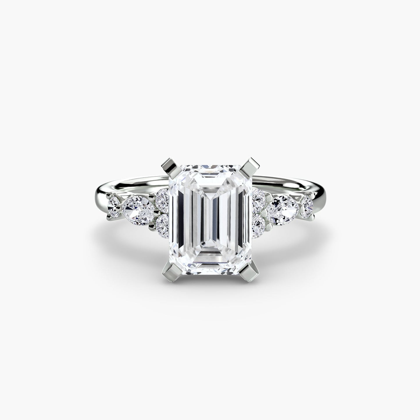 The Floral Accent Solitaire - AYKA JEWELS