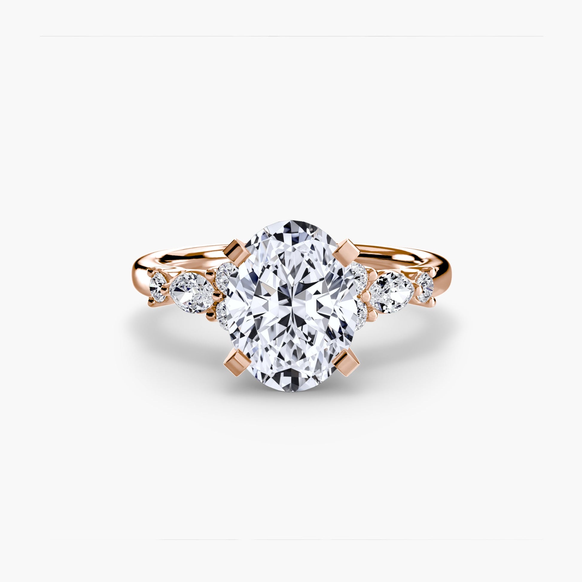 The Floral Accent Solitaire - AYKA JEWELS