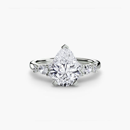 The Floral Accent Solitaire - AYKA JEWELS