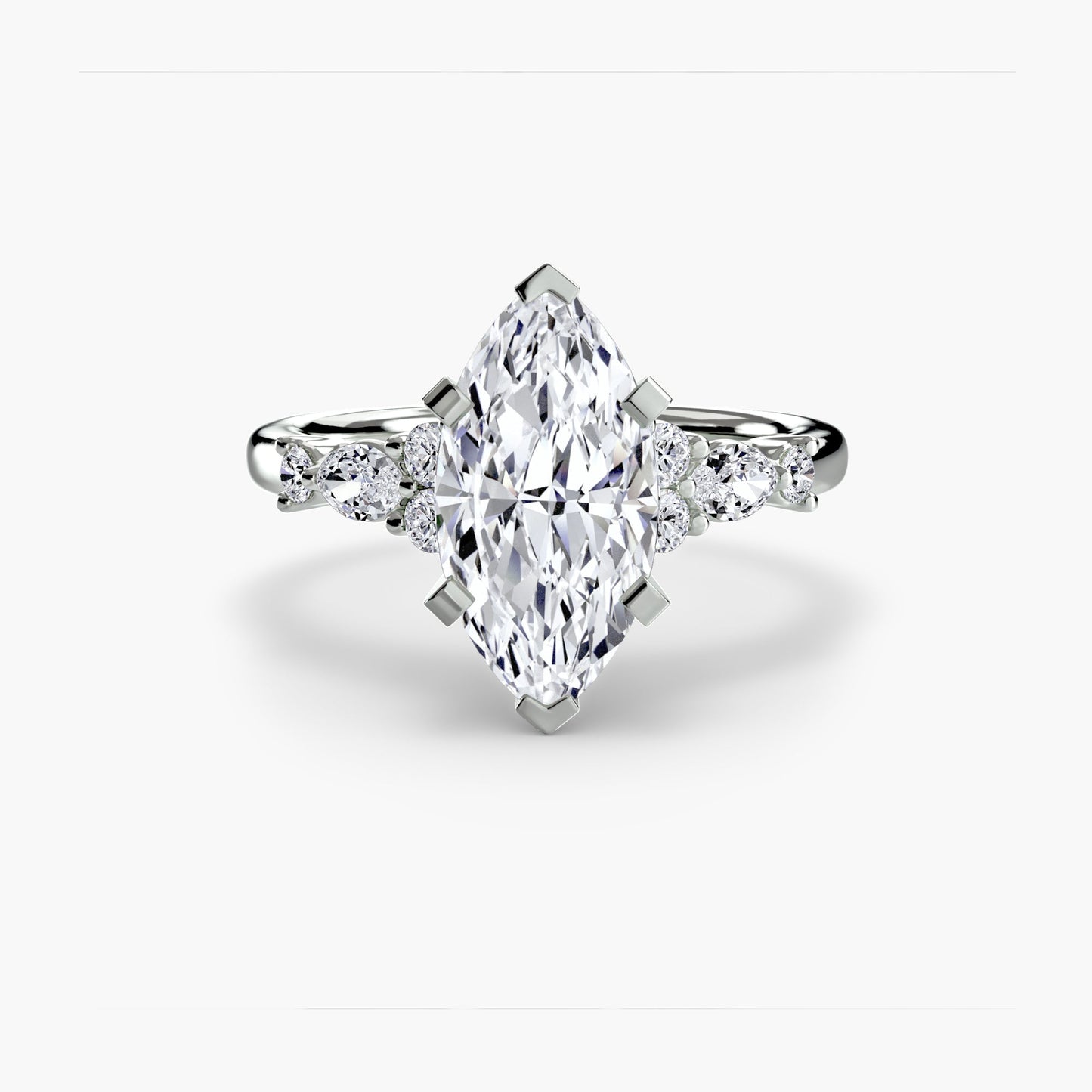 The Floral Accent Solitaire - AYKA JEWELS