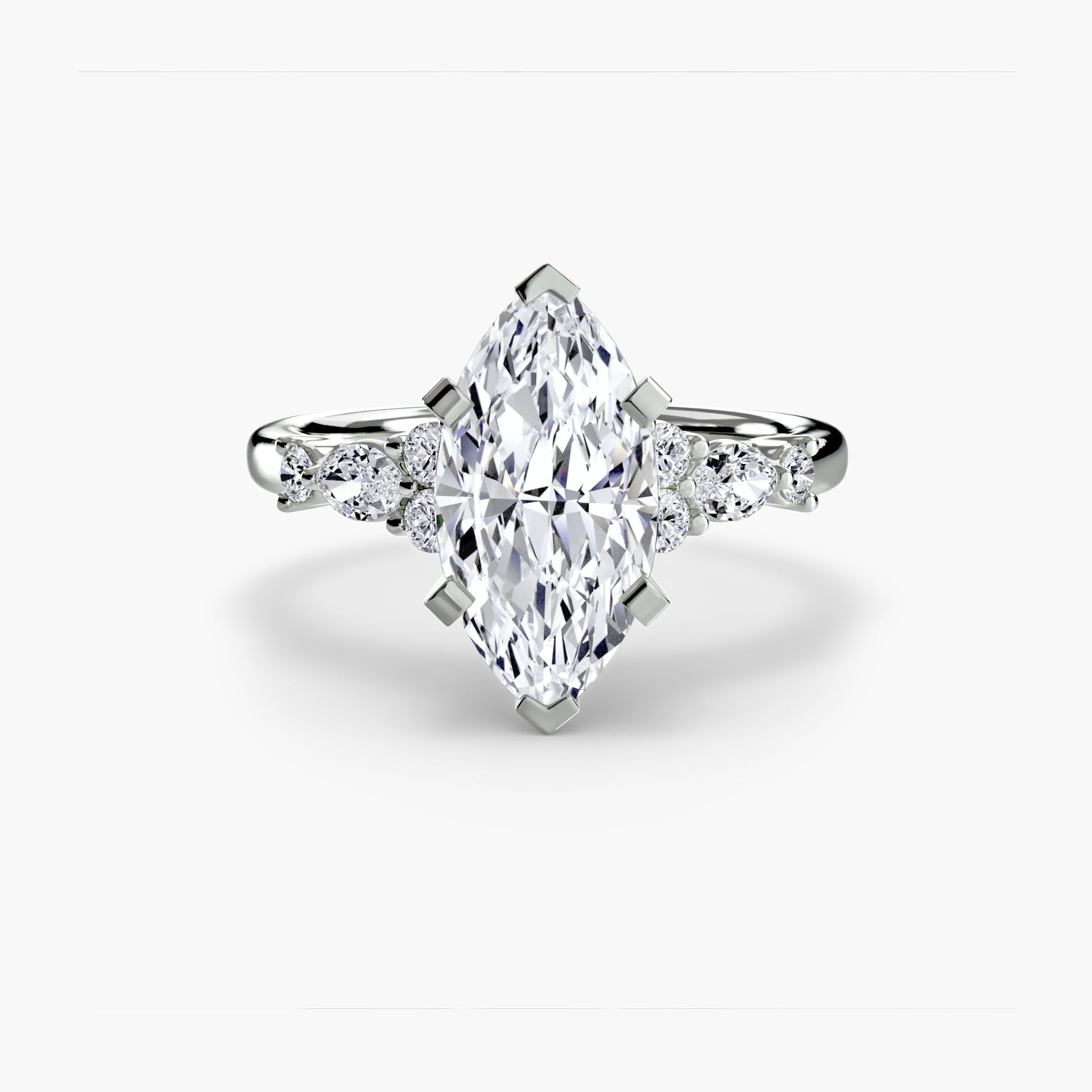 The Floral Accent Solitaire - AYKA JEWELS
