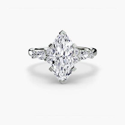 The Floral Accent Solitaire - AYKA JEWELS