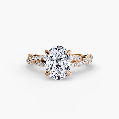The Twisted Pavé Solitaire - AYKA JEWELS