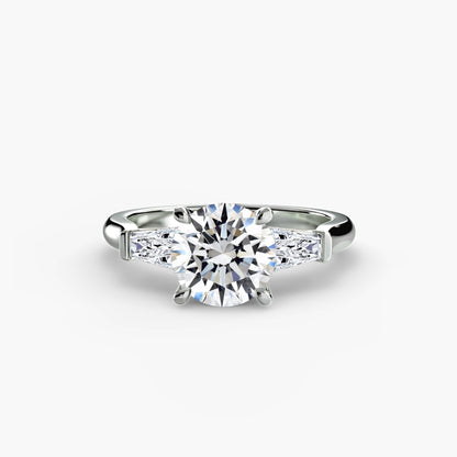 Three-Stone Ring (Baguette Side Stones) - AYKA JEWELS