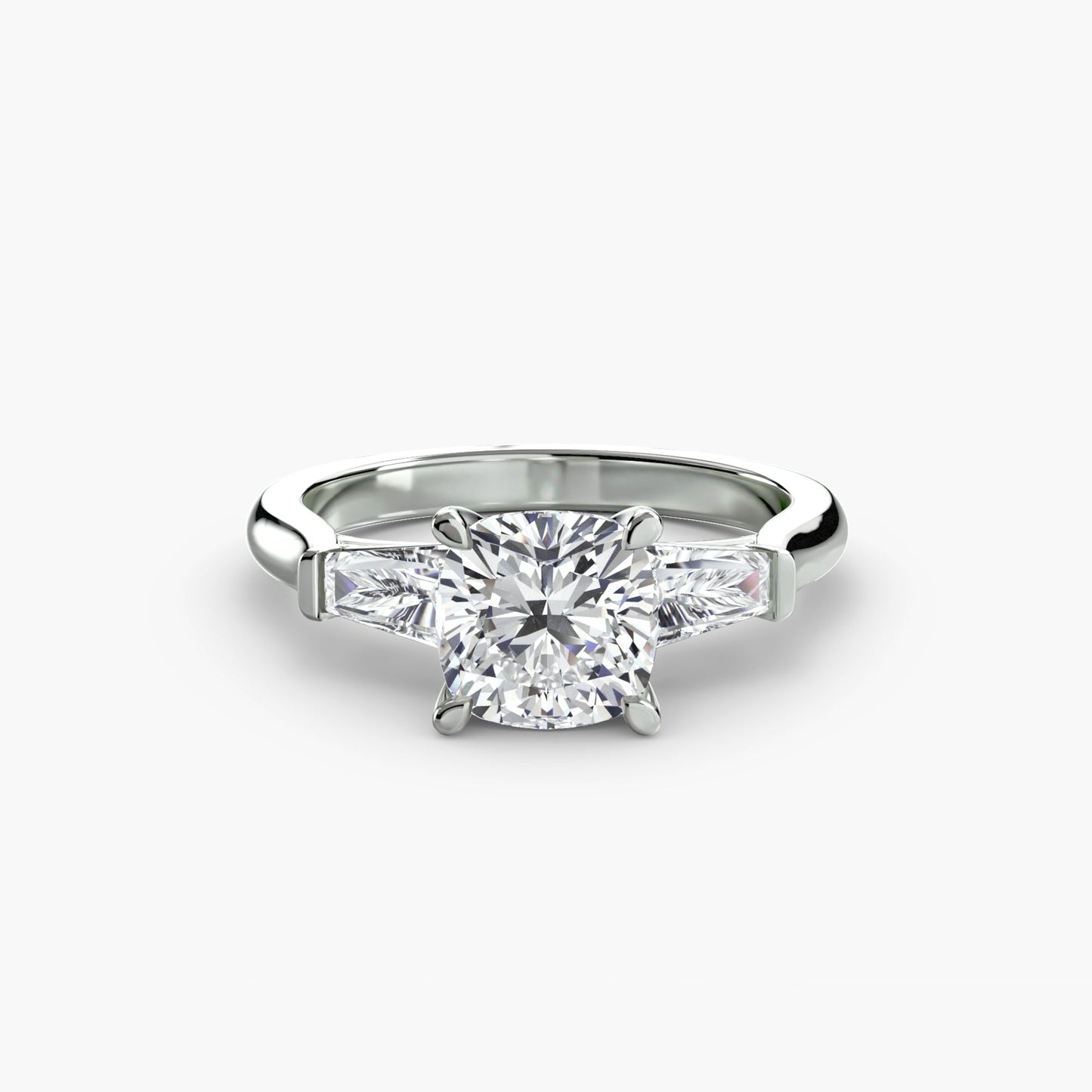 Three-Stone Ring (Baguette Side Stones) - AYKA JEWELS