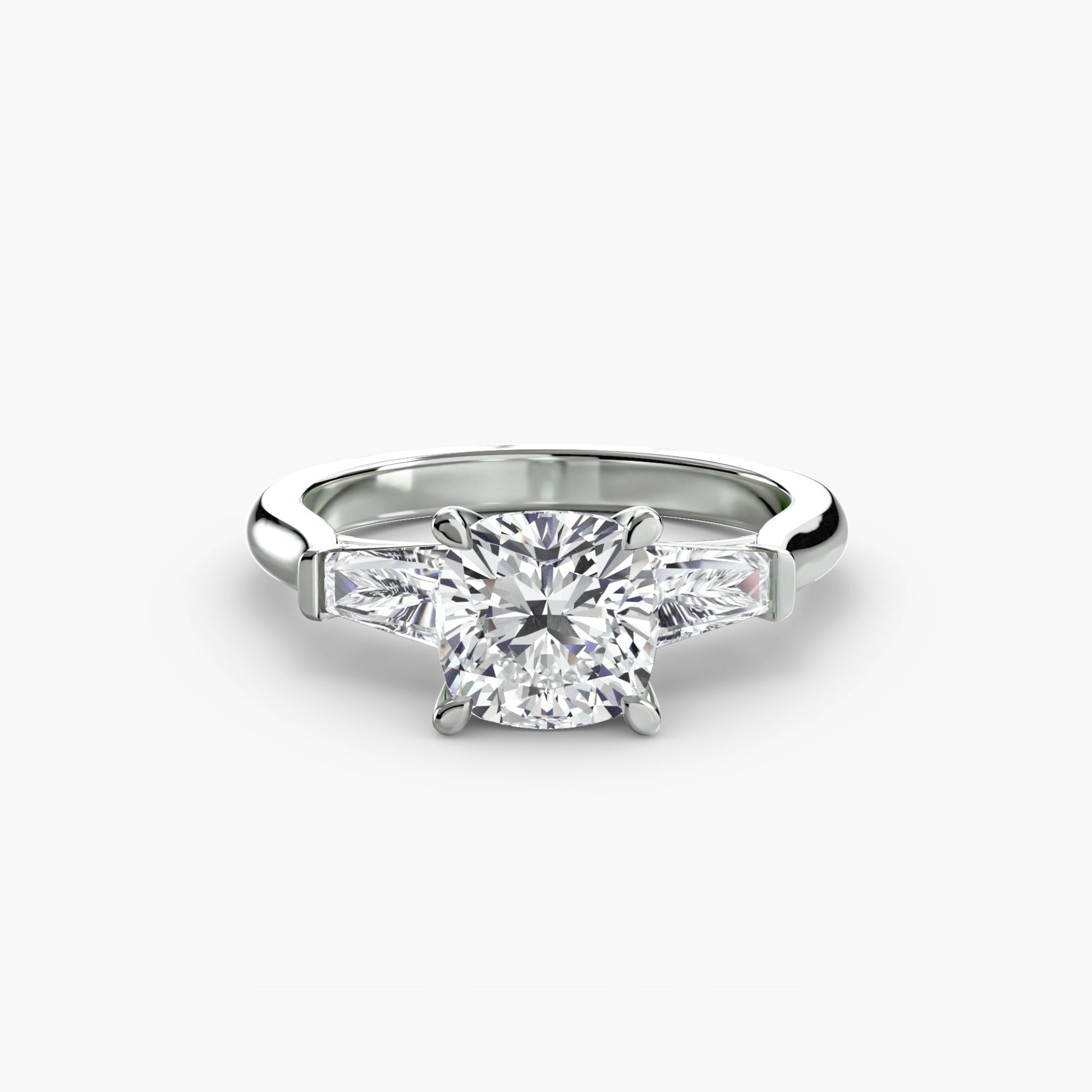 Three-Stone Ring (Baguette Side Stones) - AYKA JEWELS