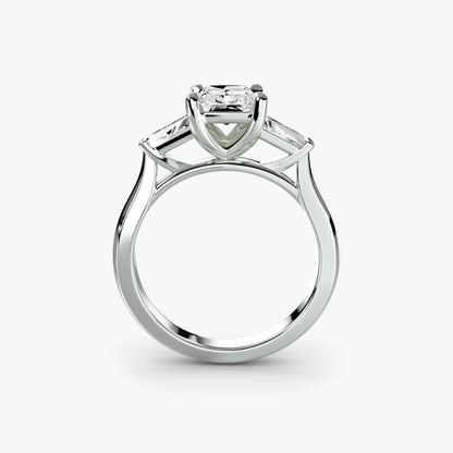 Three-Stone Ring (Baguette Side Stones) 2 - AYKA JEWELS