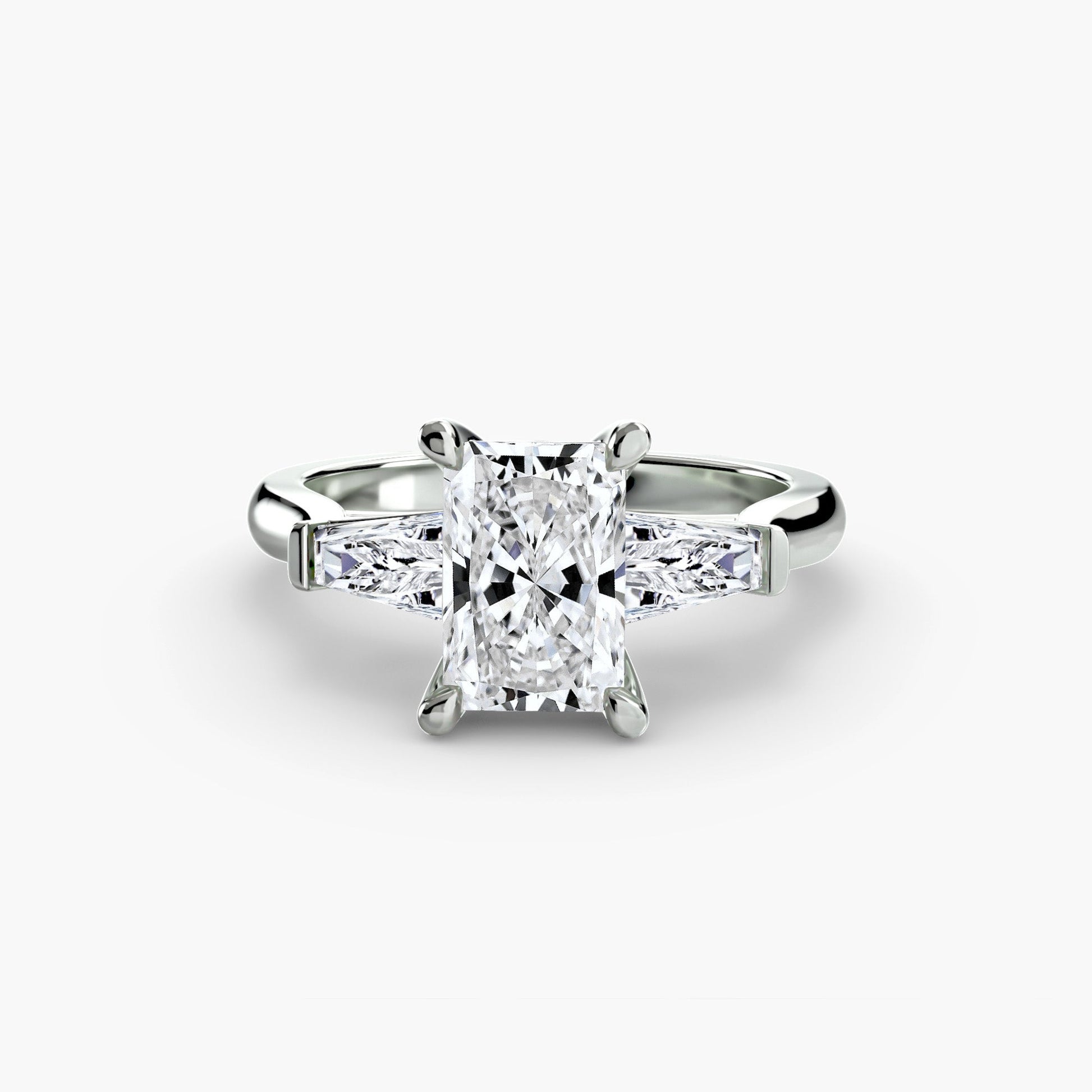 Three-Stone Ring (Baguette Side Stones) 2 - AYKA JEWELS