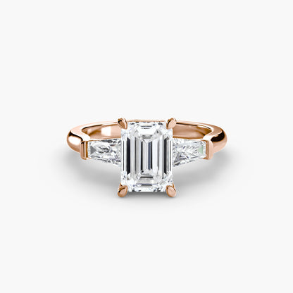 Three-Stone Ring (Baguette Side Stones) - AYKA JEWELS