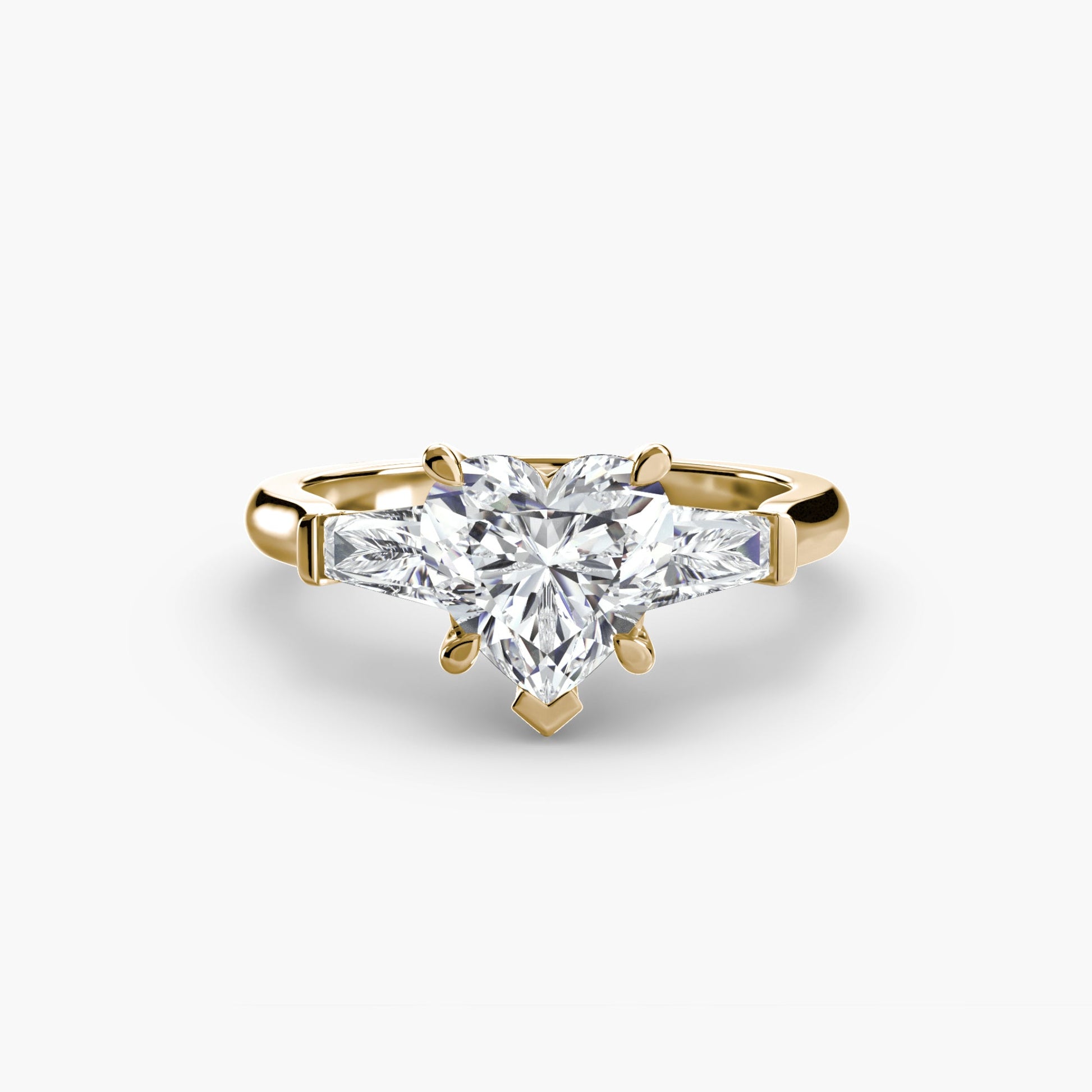 Three-Stone Ring (Baguette Side Stones) - AYKA JEWELS
