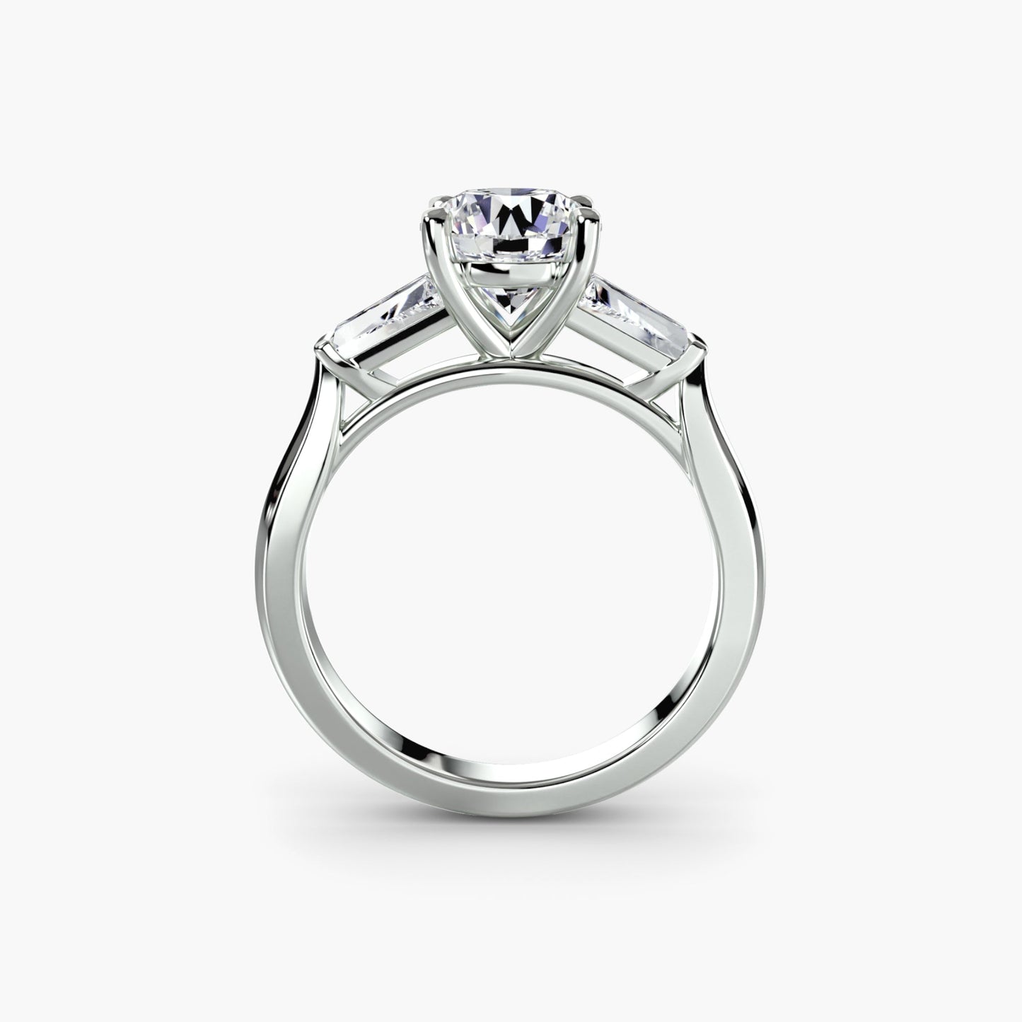 Three-Stone Ring (Baguette Side Stones) - AYKA JEWELS
