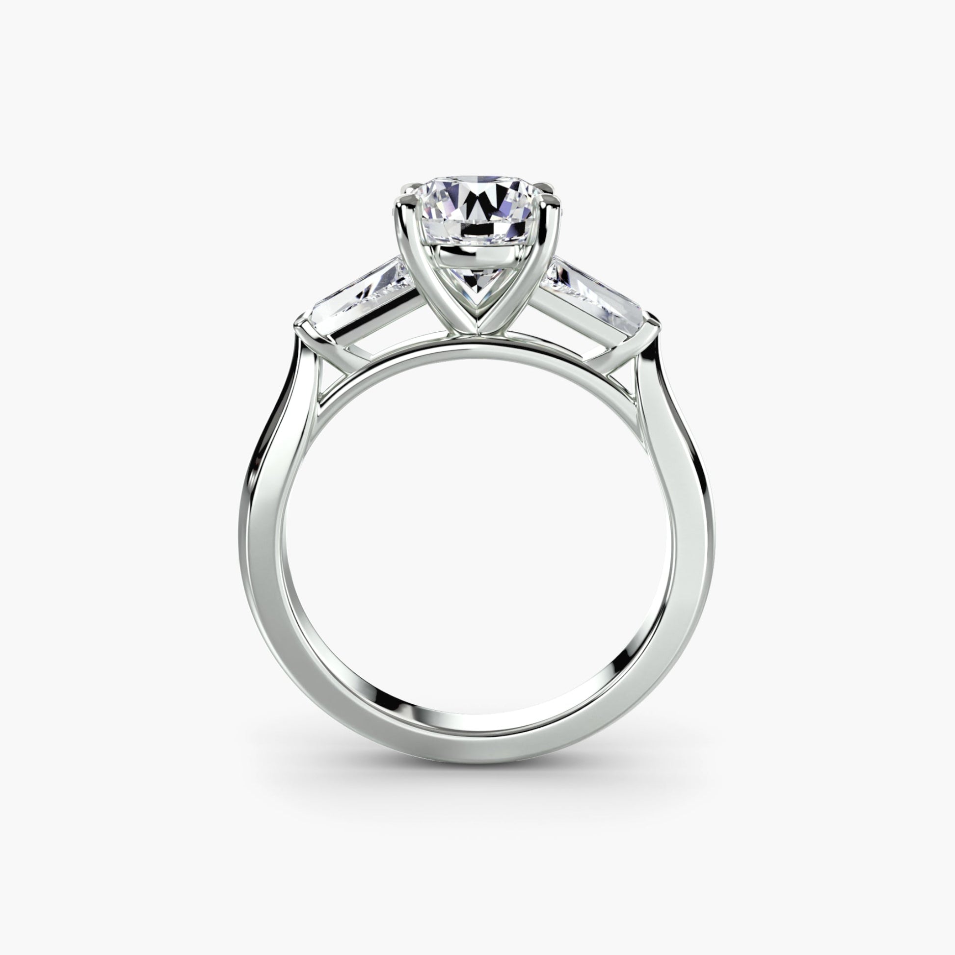 Three-Stone Ring (Baguette Side Stones) - AYKA JEWELS