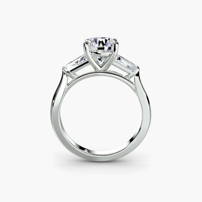 Three-Stone Ring (Baguette Side Stones) - AYKA JEWELS