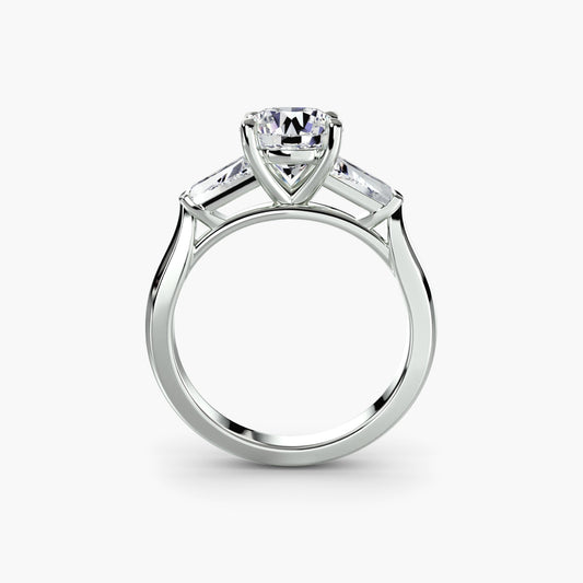 Three-Stone Ring (Baguette Side Stones) - AYKA JEWELS