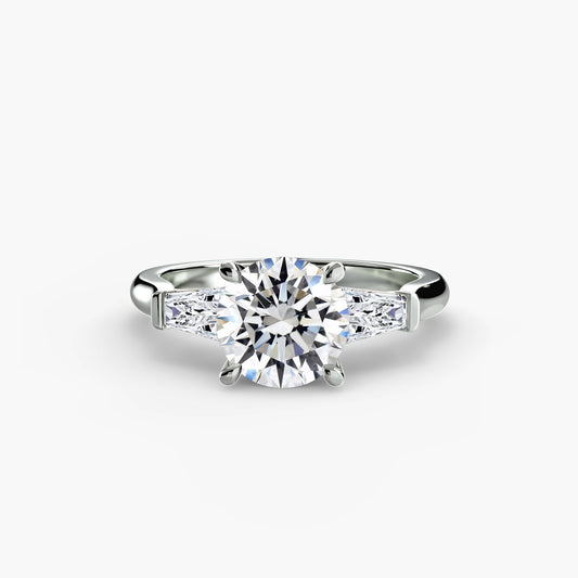 Three-Stone Ring (Baguette Side Stones) - AYKA JEWELS