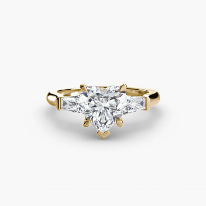 Three-Stone Ring (Baguette Side Stones) - AYKA JEWELS