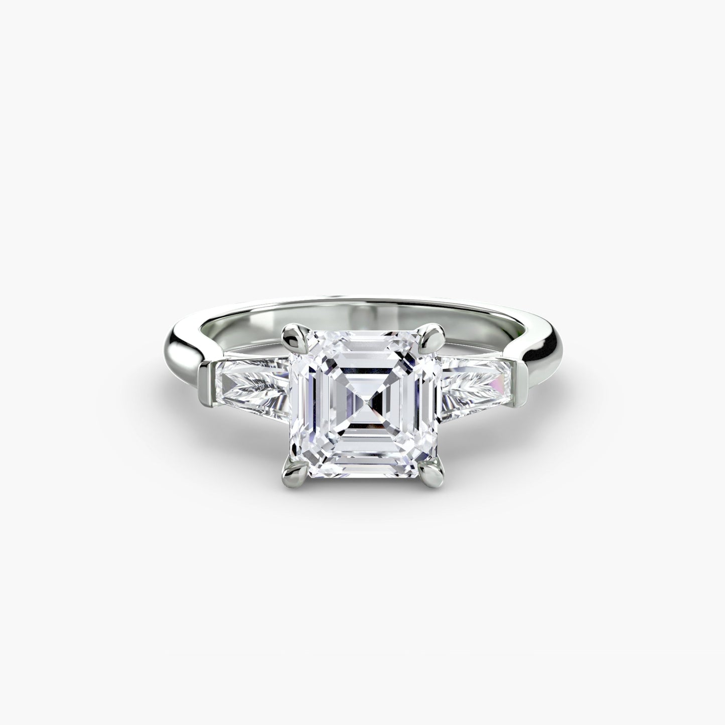 Three-Stone Ring (Baguette Side Stones) - AYKA JEWELS
