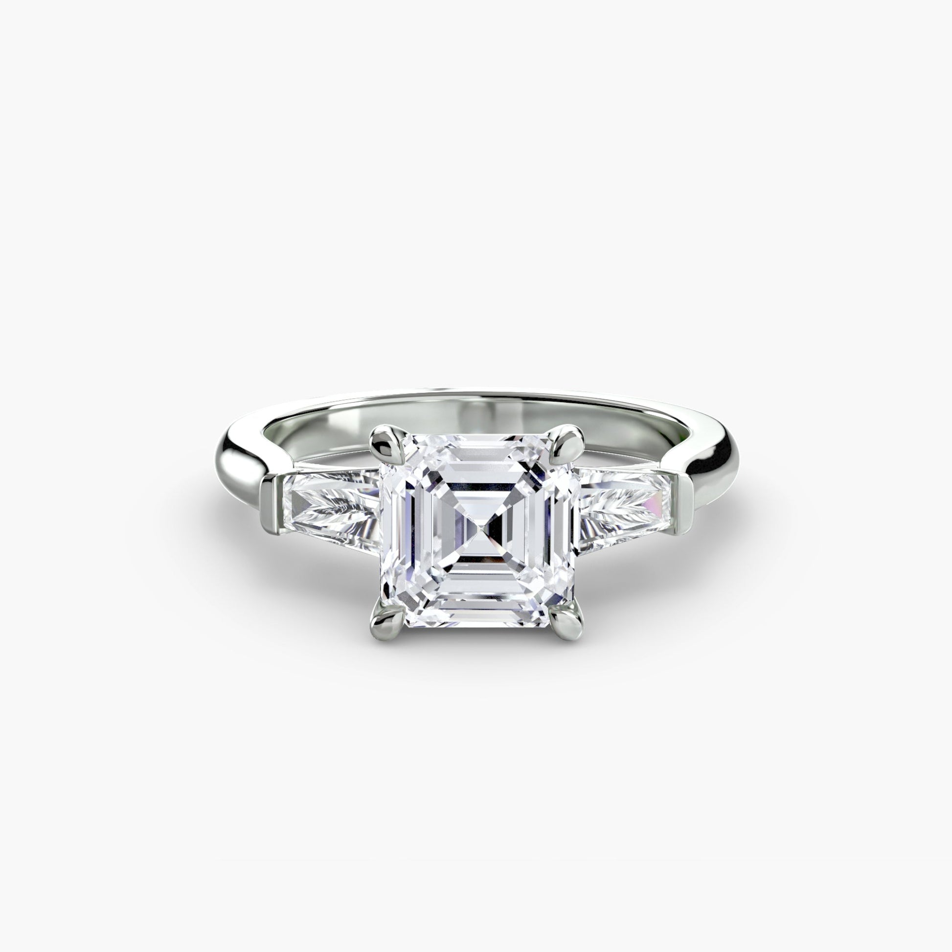 Three-Stone Ring (Baguette Side Stones) - AYKA JEWELS