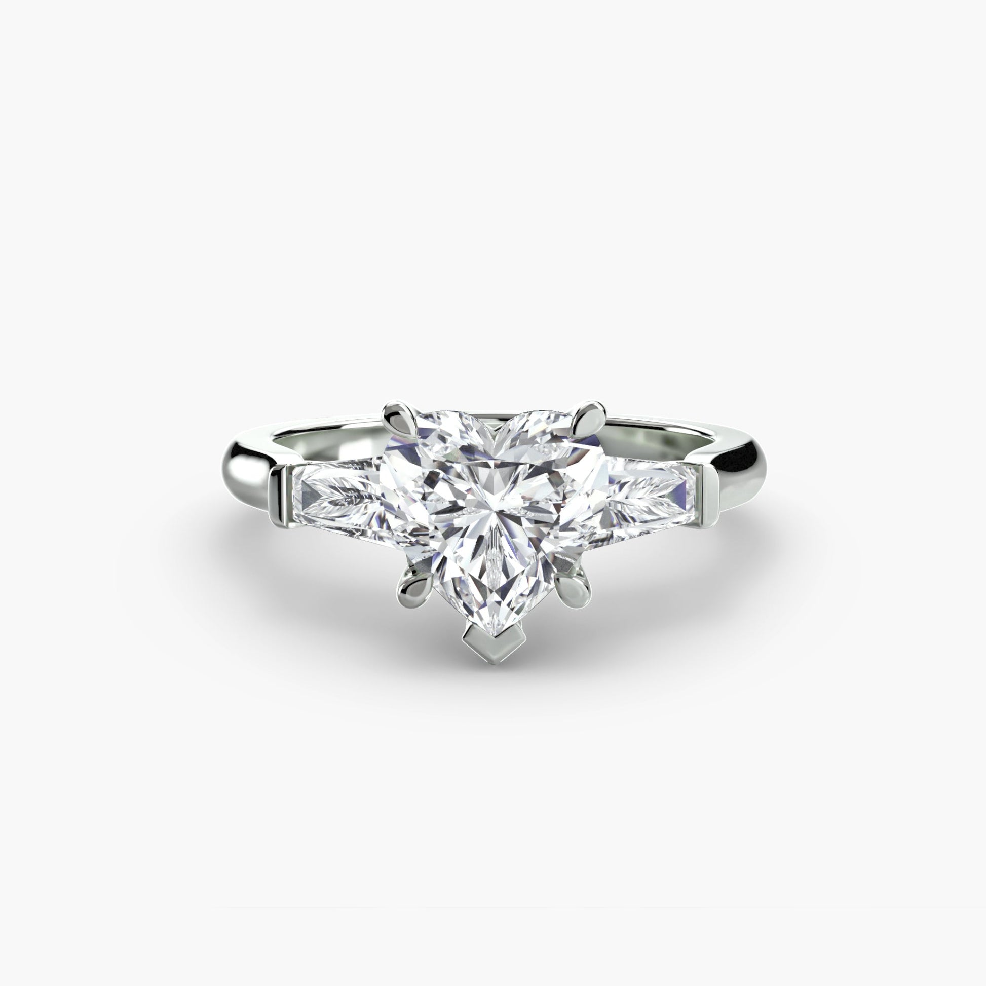 Three-Stone Ring (Baguette Side Stones) - AYKA JEWELS
