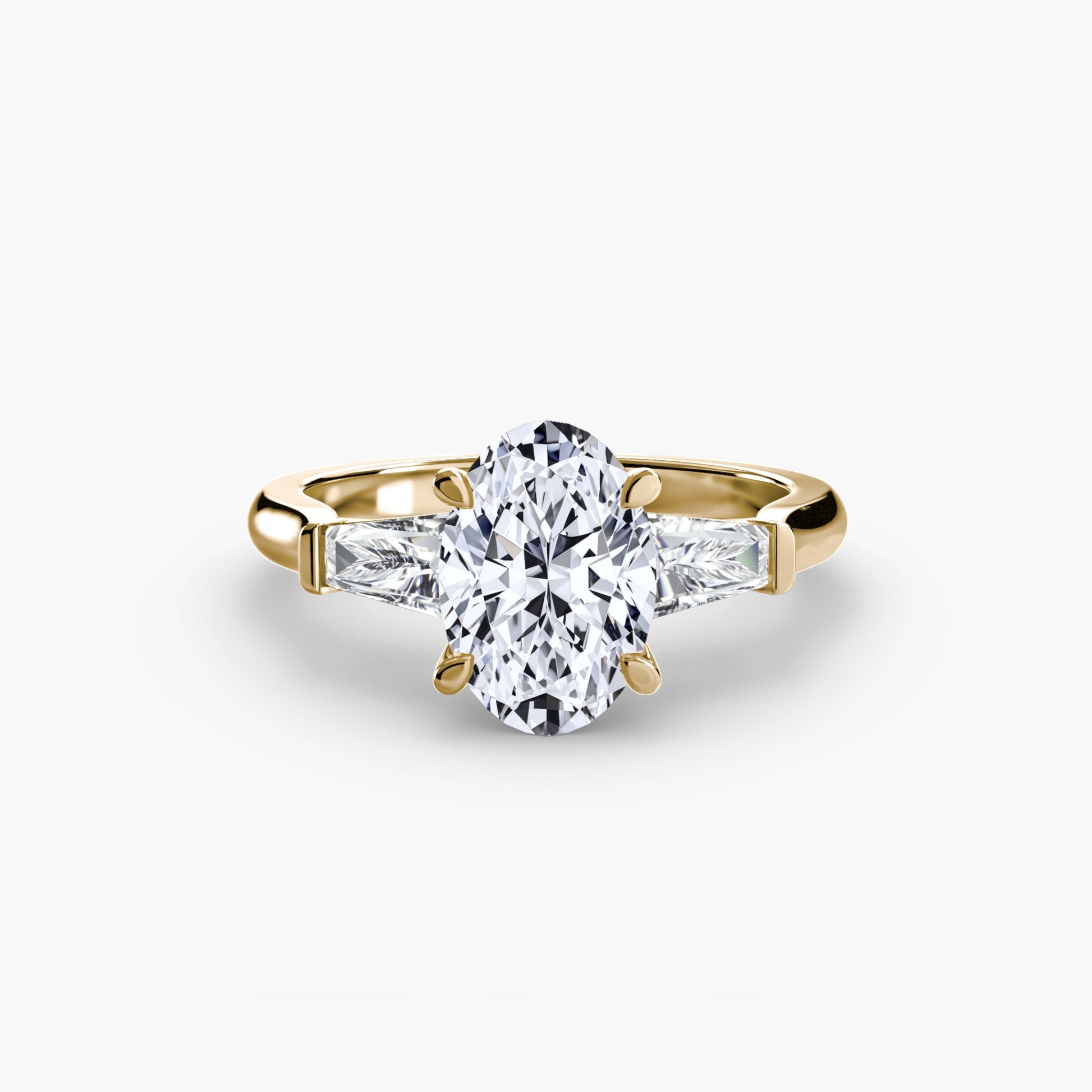 Three-Stone Ring (Baguette Side Stones) - AYKA JEWELS