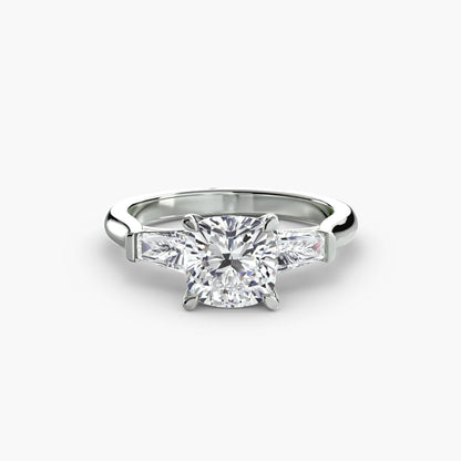 Three-Stone Ring (Baguette Side Stones) - AYKA JEWELS