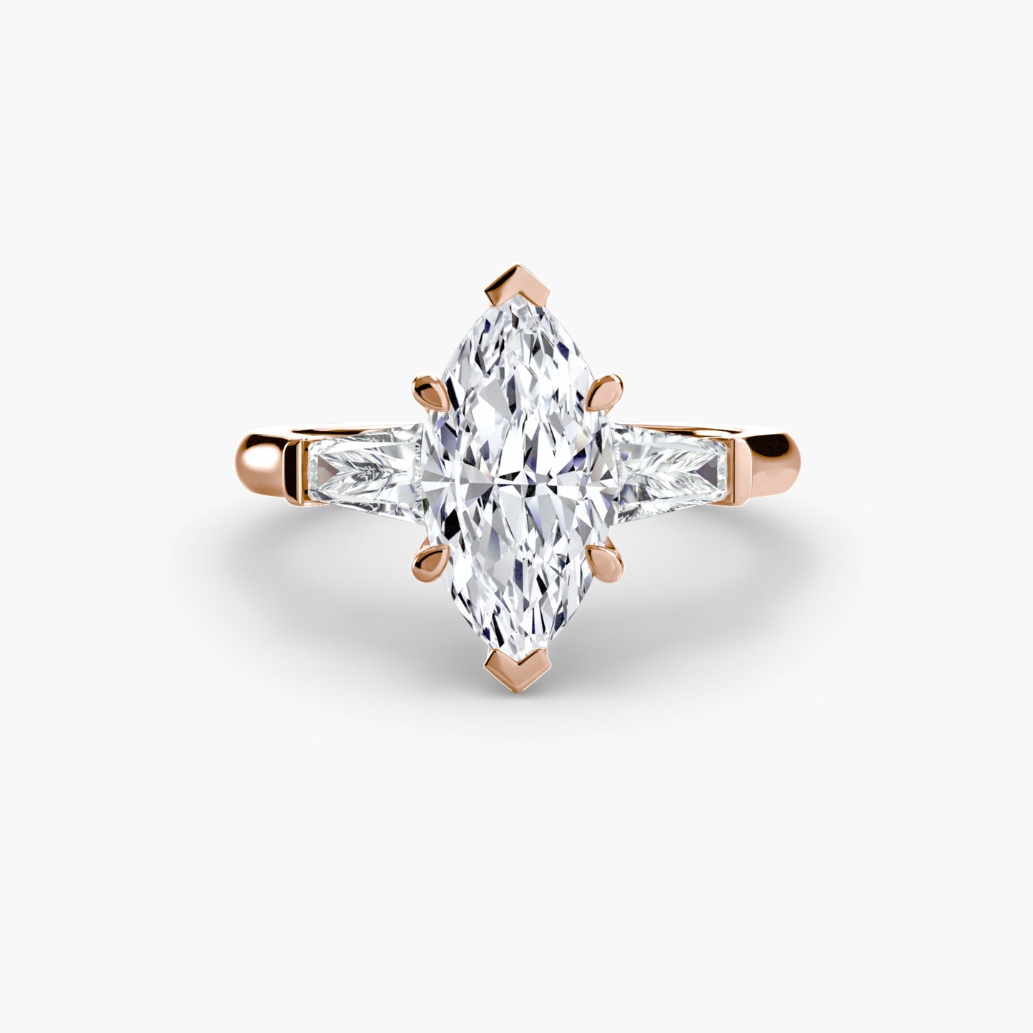 Three-Stone Ring (Baguette Side Stones) - AYKA JEWELS